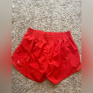 lululemon size 8 red hotty hot shorts 4 inch